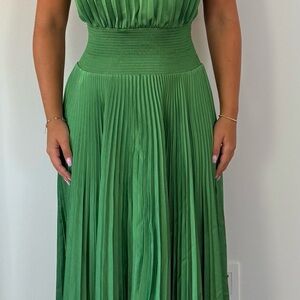 A.L.C. Green Pleated Wedding Dress